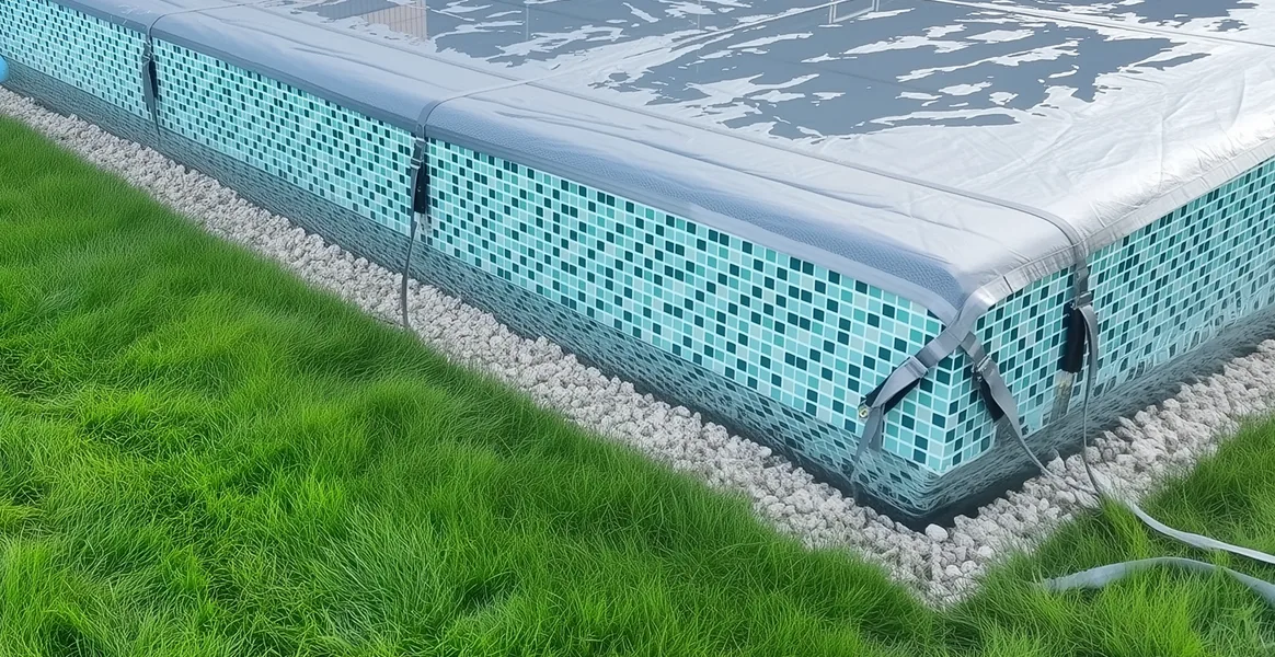 Покрывало для бассейна под снегом — защита зимой в Коврове